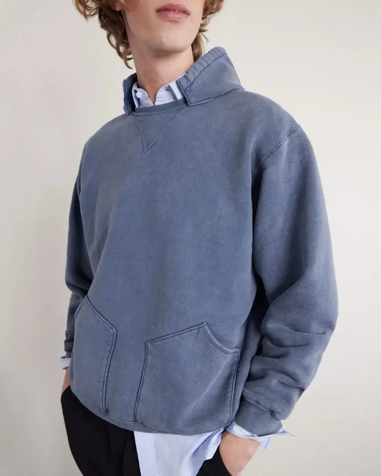 A.PRESSE - Vintage Cotton-Jersey Hoodie - Men - Blue - 5