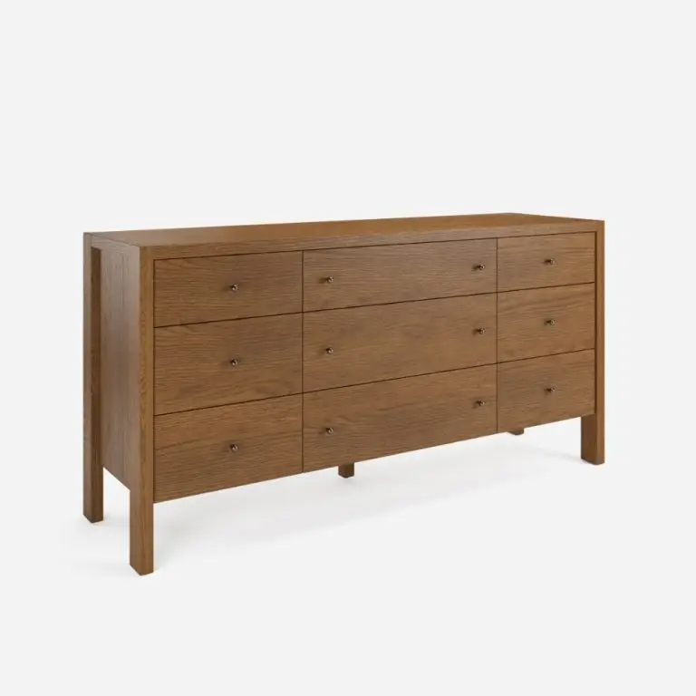 Cassie 9-Drawer Triple Dresser - Smoked Oak