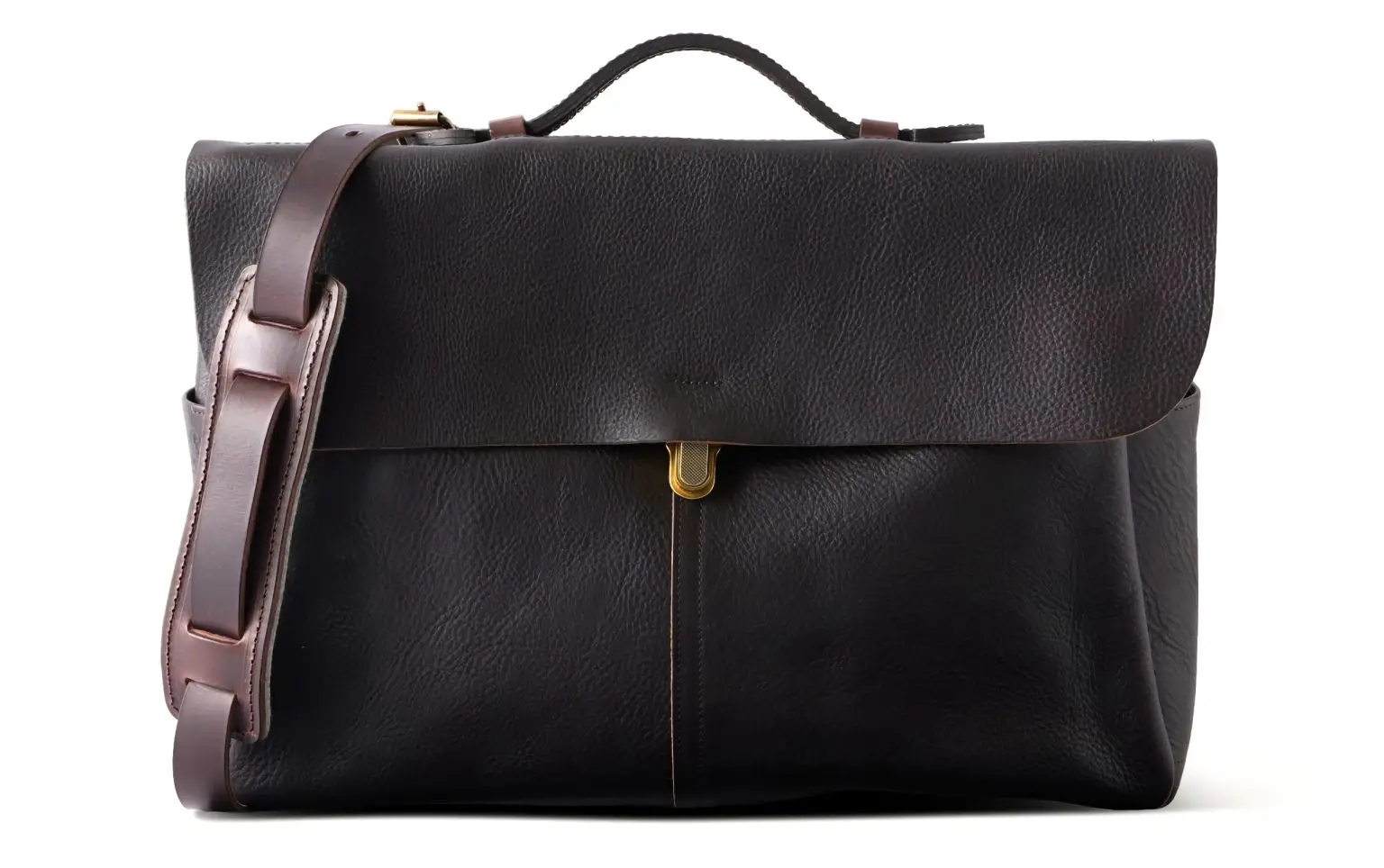 Blue de chauffe leather briefcase