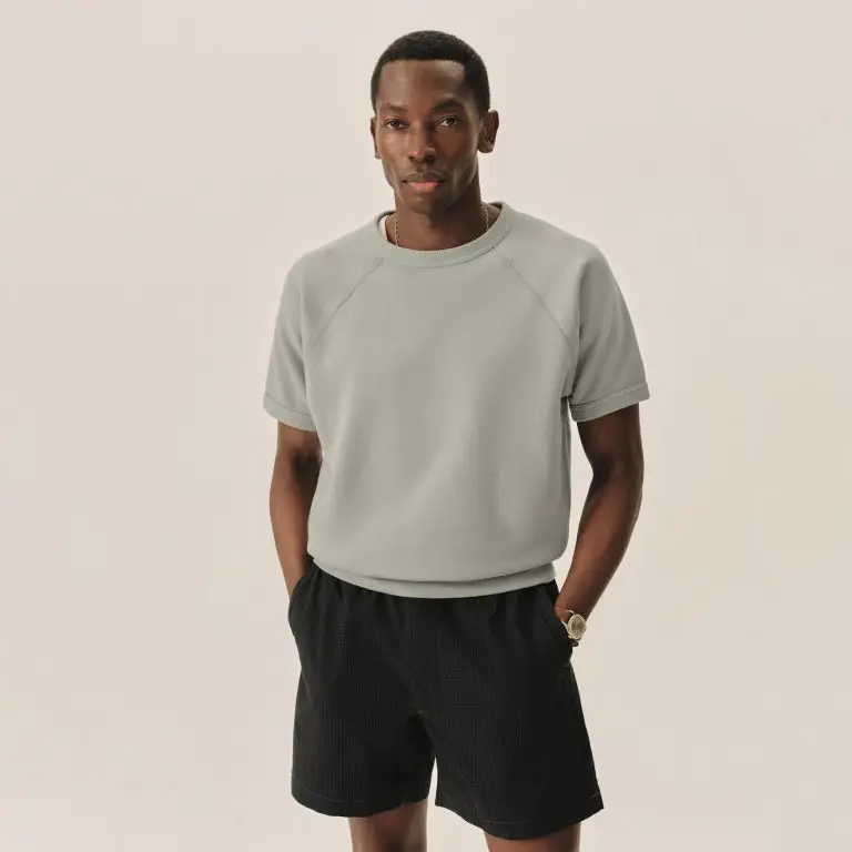 Blue Fescue Venice Wash Featherweight Terry S/S Raglan Crewneck