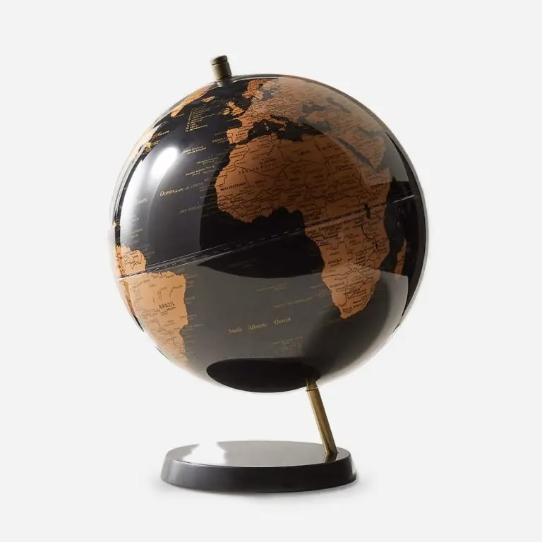 Black marble globe