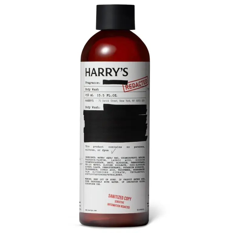 Redacted body wash