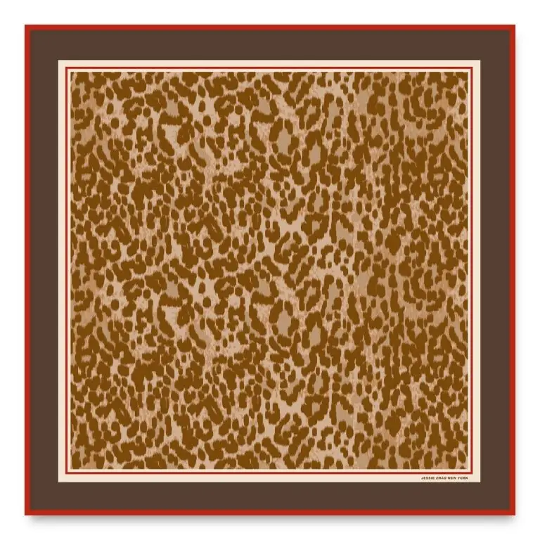 Leopard silk scarf