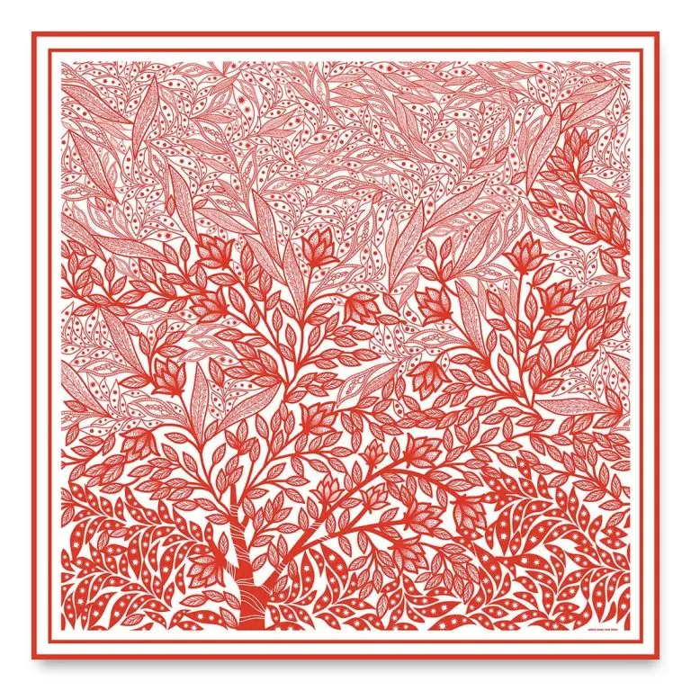 Tree of Life double-sided silk scarf