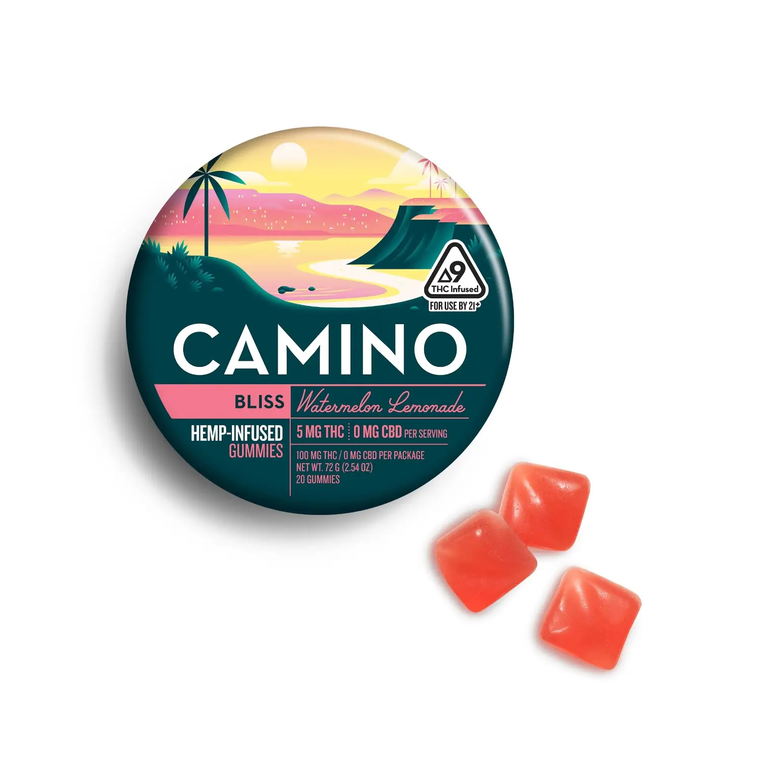Kiva camino watermelon lemonade bliss gummies