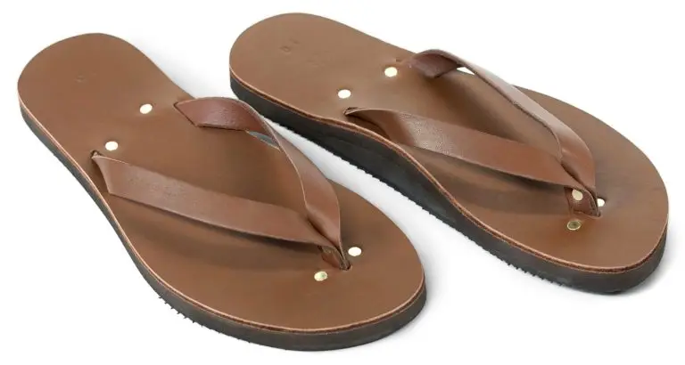 Leather flip flop
