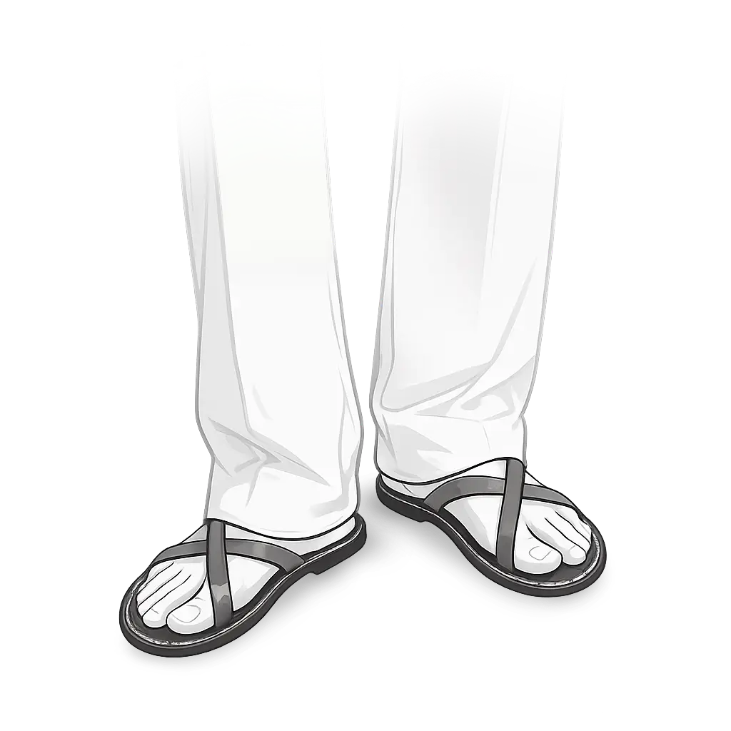 Men's open toe sandals foot care illustration