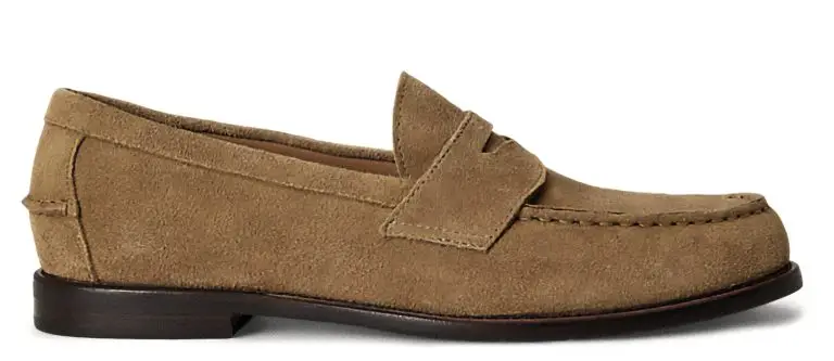 Polo Ralph Lauren Alston Suede Penny Loafers Men's Dress Flat Shoes Desert Tan: 10 D - Medium