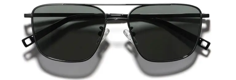 UNIQLO Men's Metal Double Bridge Sunglasses, Black