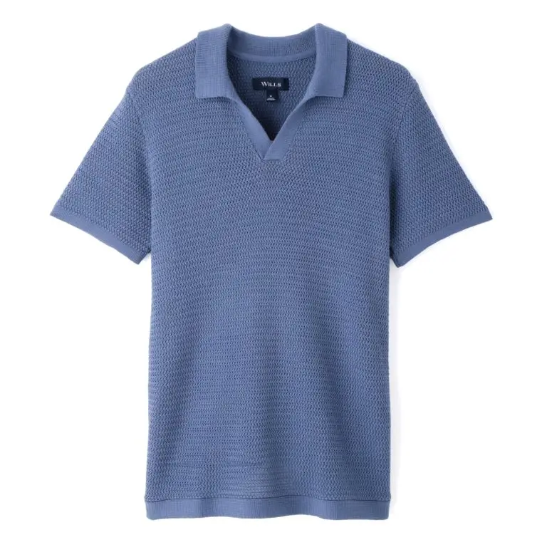 Crochet Johnny Collar Polo