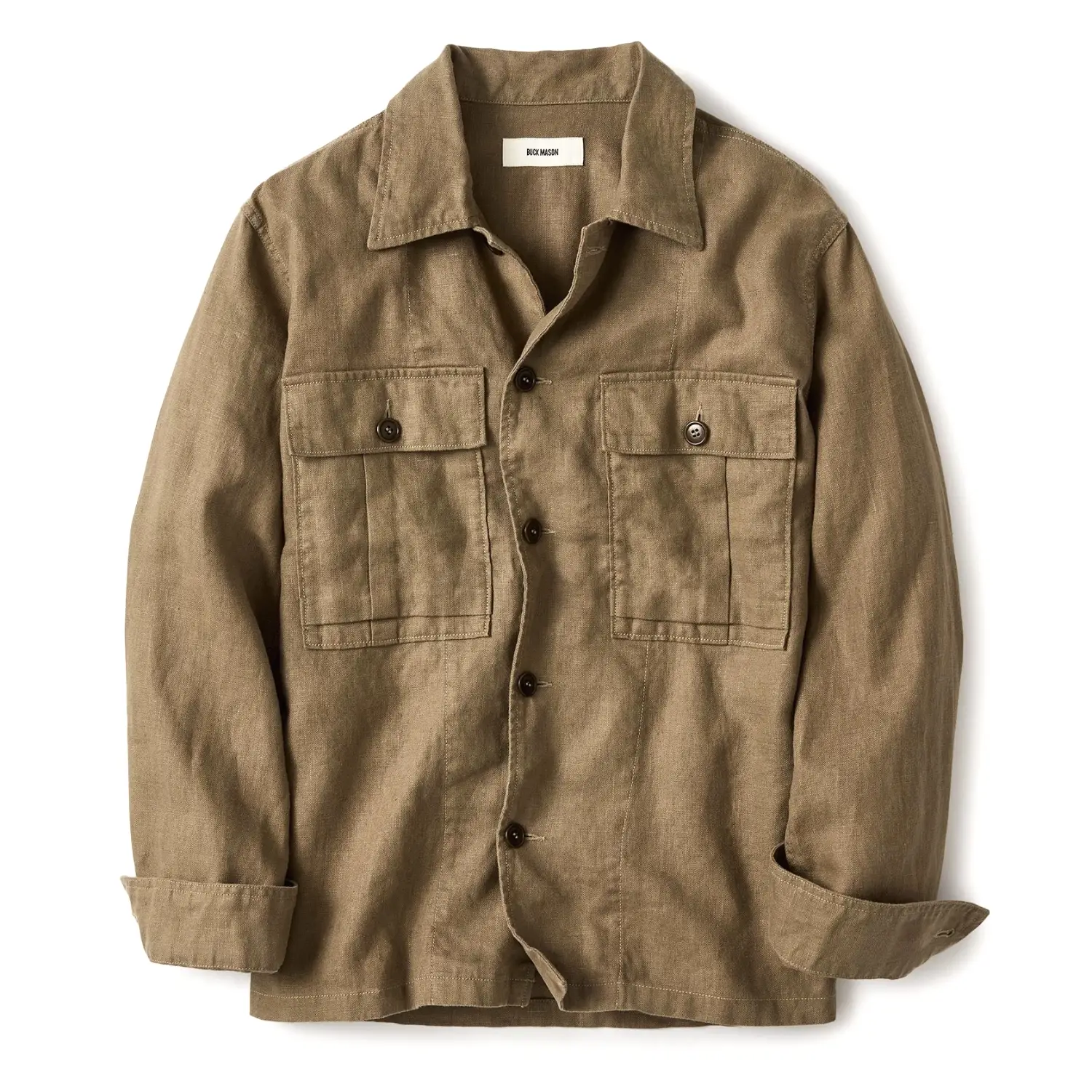 Buck mason loomed linen fatigue shirt