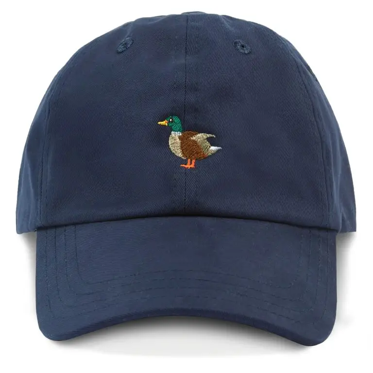 Navy Duck Emblem Cotton Baseball Cap