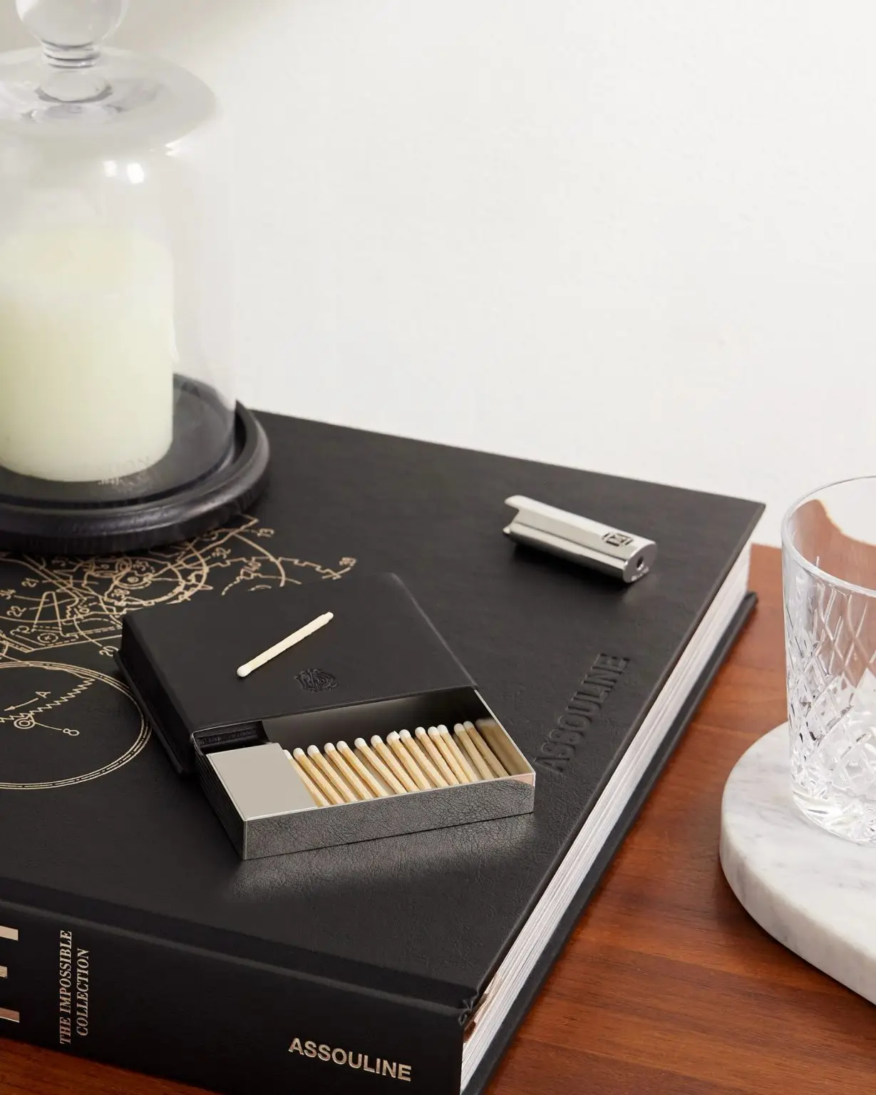 Dunhill leather and silver ashtray set
