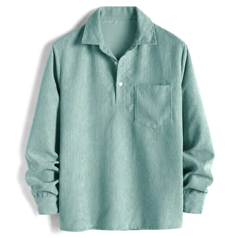 Cord popover shirt