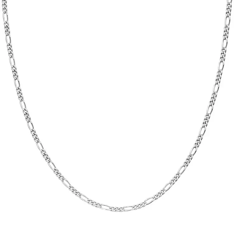 KEZEF Silver figaro chain necklace