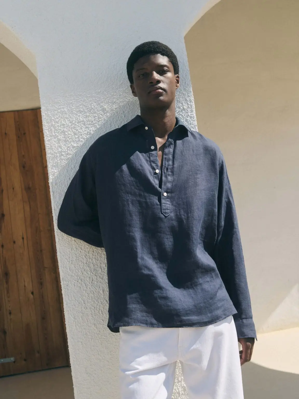 Mango linen popover shirt
