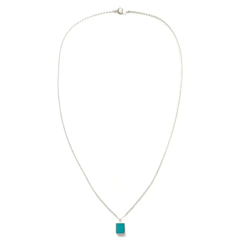 Mikia Sterling silver turquoise necklace