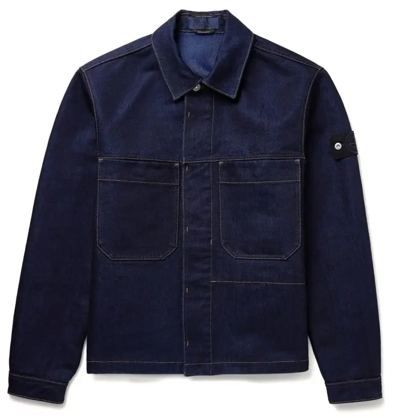 Stone Island - Denim Research Logo-Appliquéd Indigo-Dyed Rinsed Denim Tela Jacket - Men - Blue - XXL