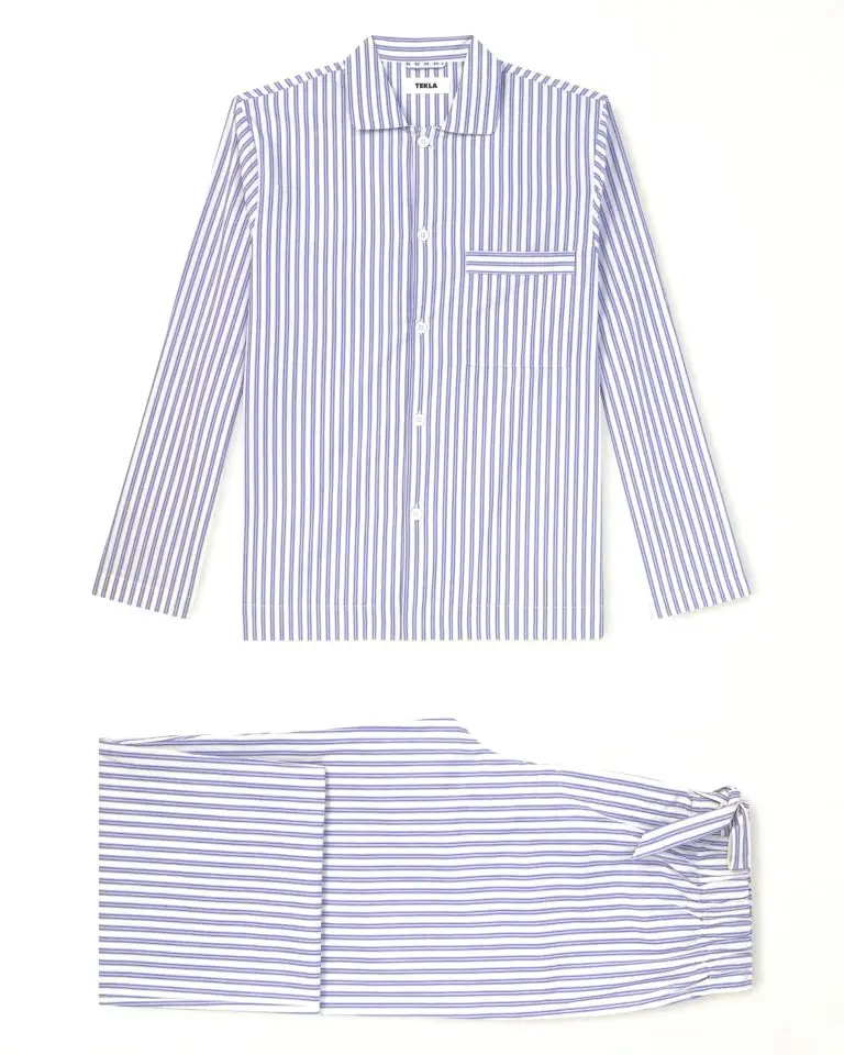 TEKLA - Striped Organic Cotton-Poplin Pyjamas - Men - Gray - L