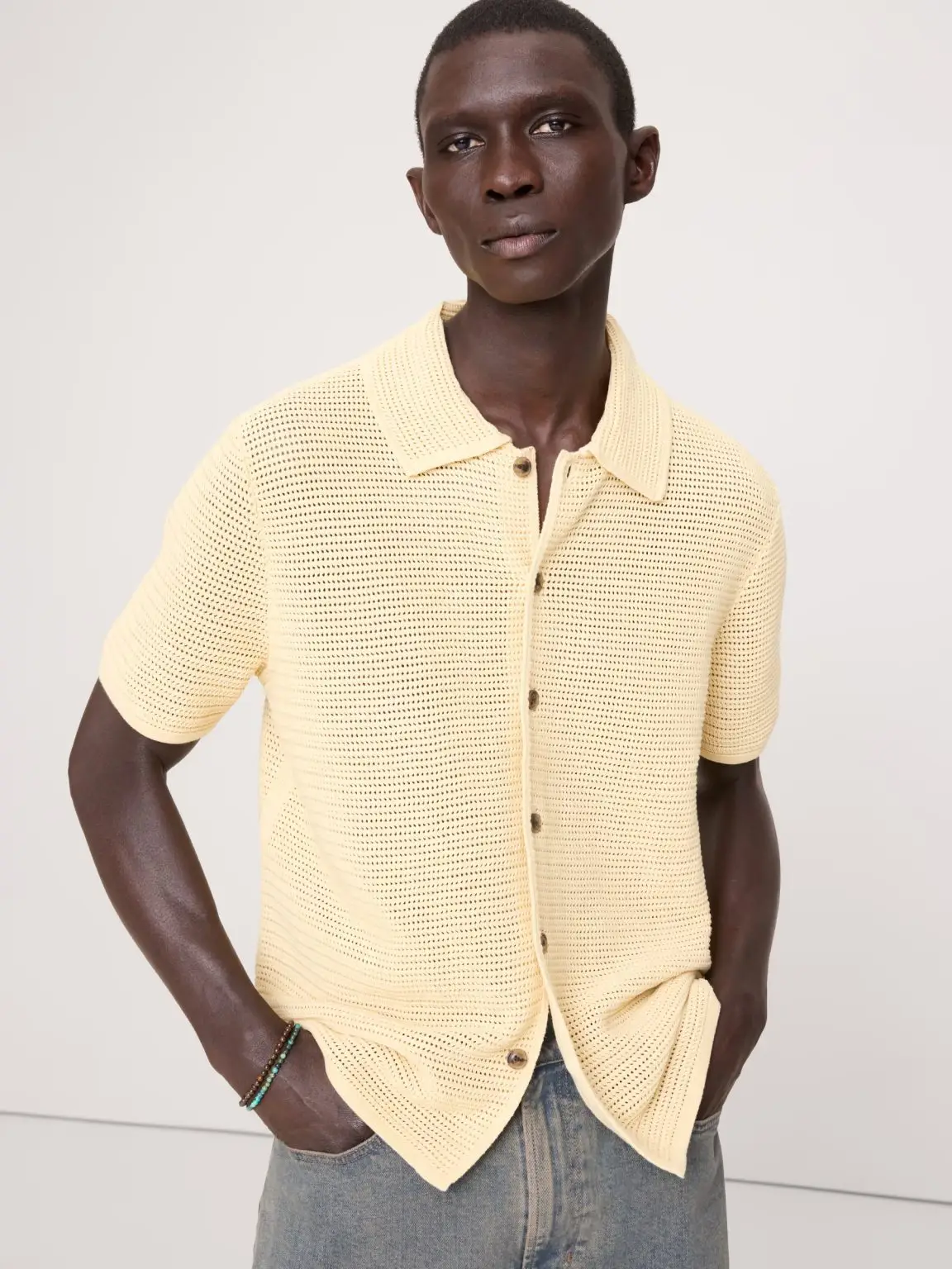 Banana republic mesh cardigan polo