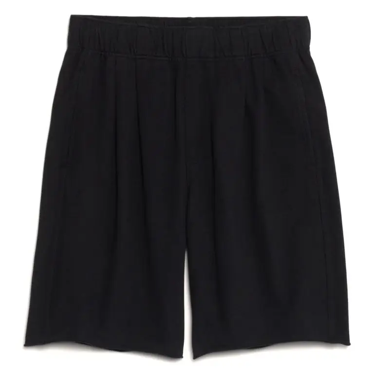 Pleated fleece sweat short