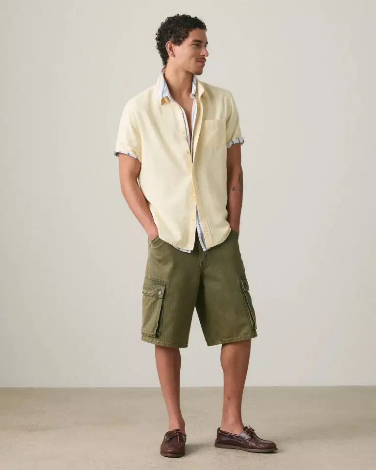 Short-sleeve linen shirt