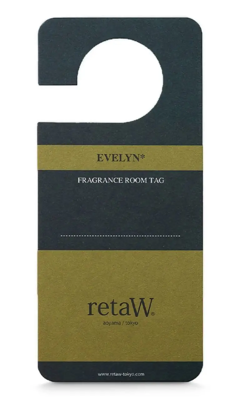 retaW Evelyn room fragrance tag