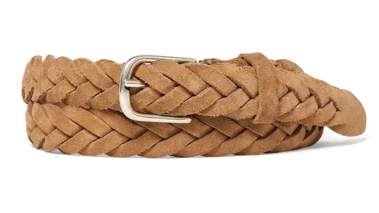 Braided suede belt