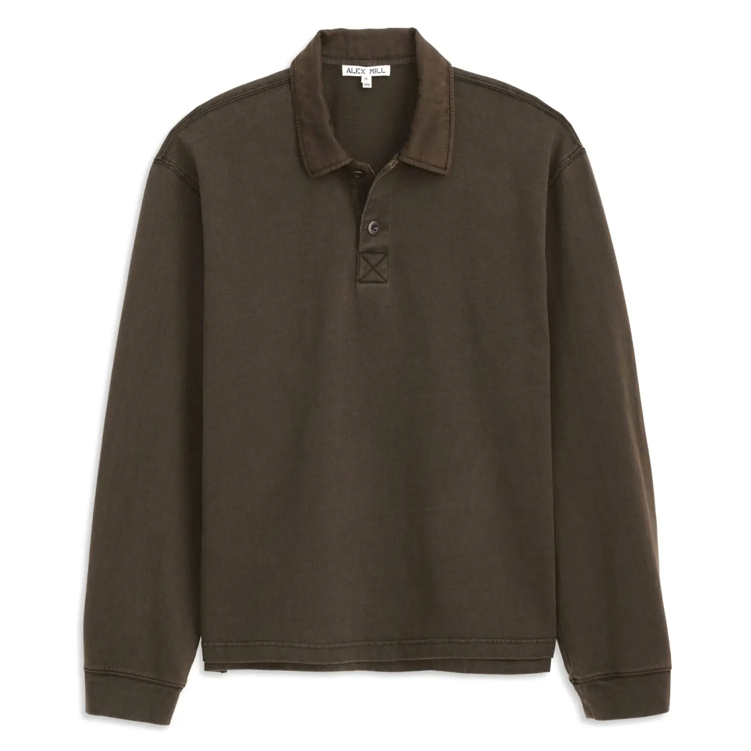 Alex mill garment dyed rugby shirt in cotton jersey