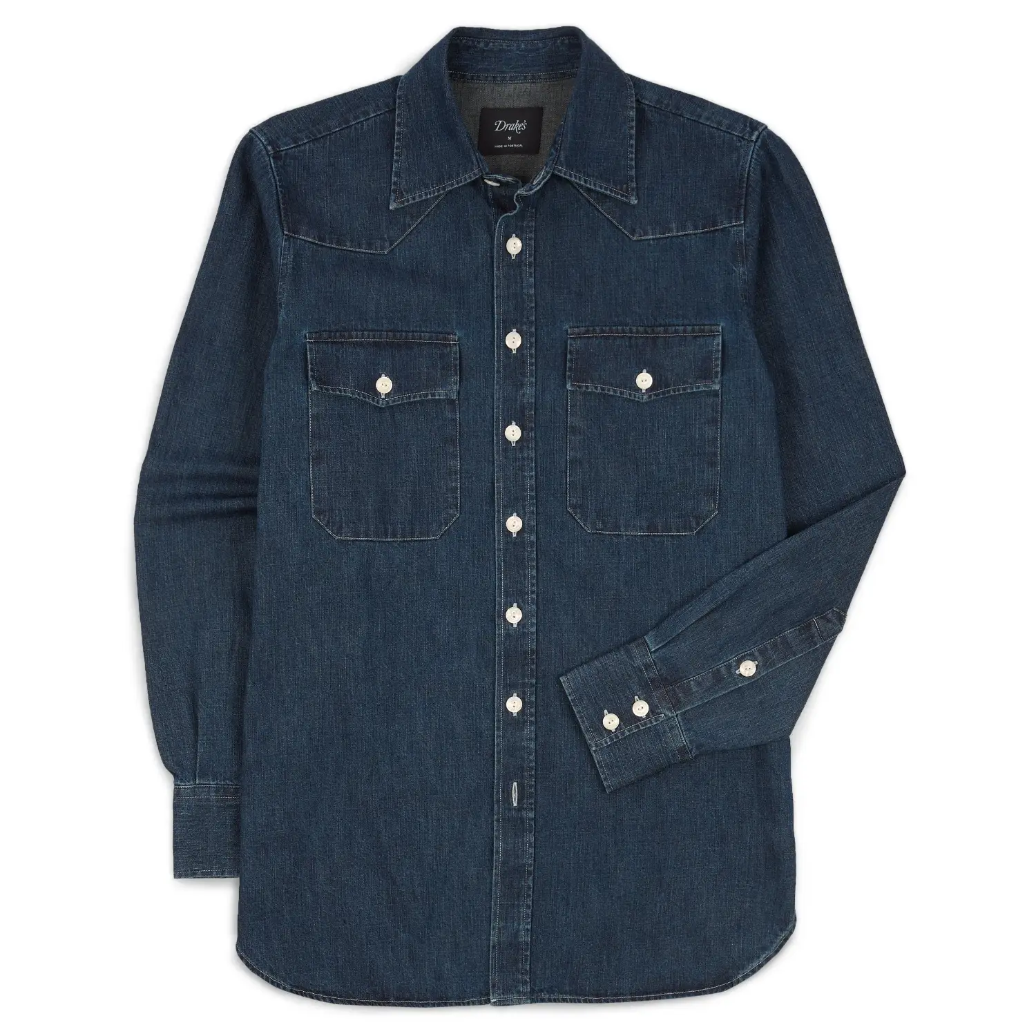 Drake's Indigo Western shirt