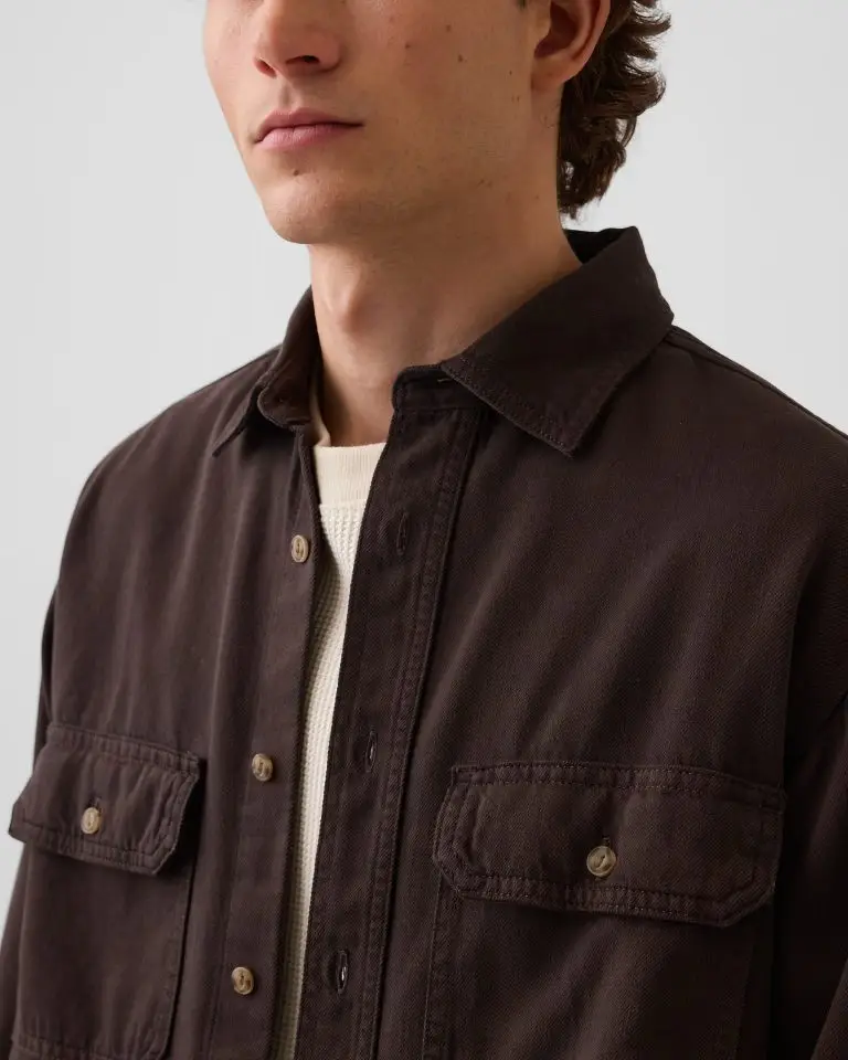 Denim relaxed Utility shirt