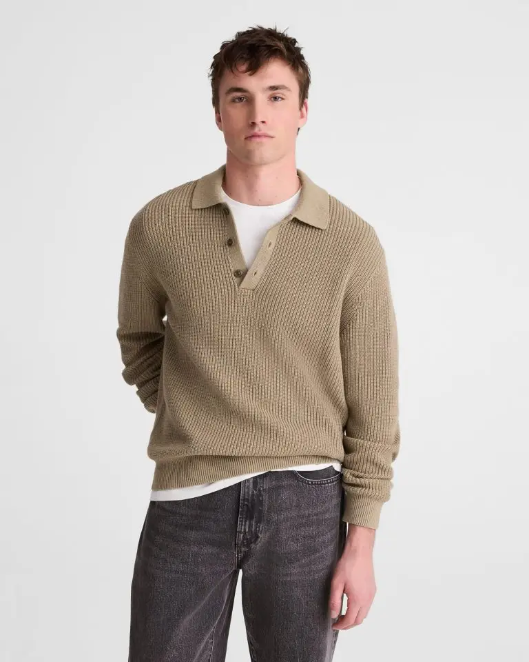 Cotton Shaker-Stitch Polo