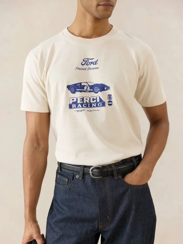 GT40 Archive T Shirt | Ford x Percival | Cream