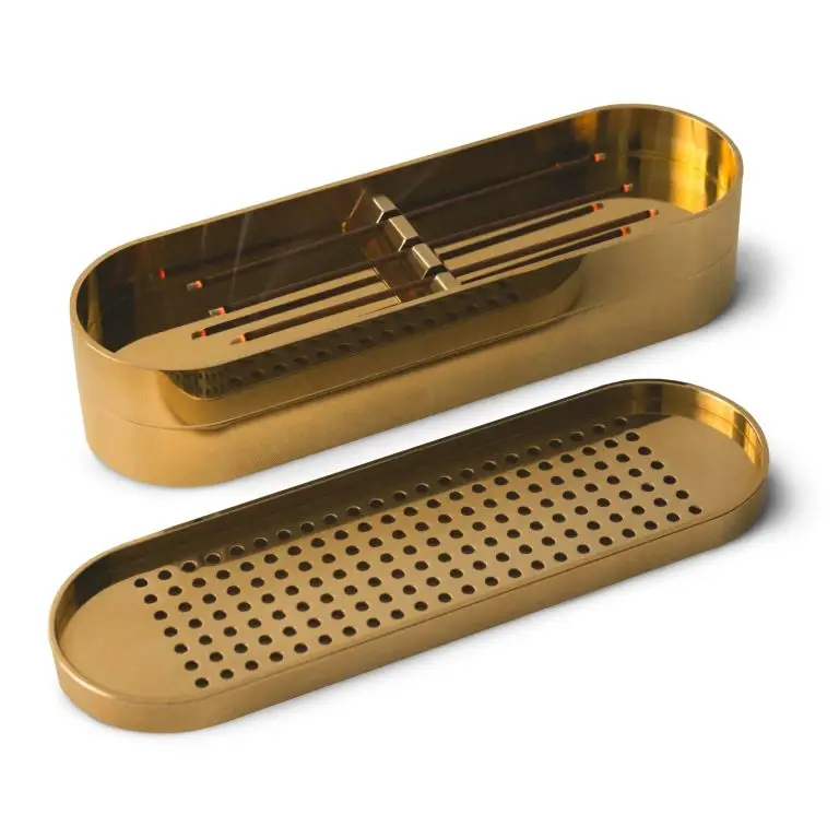 Polished brass stack burner