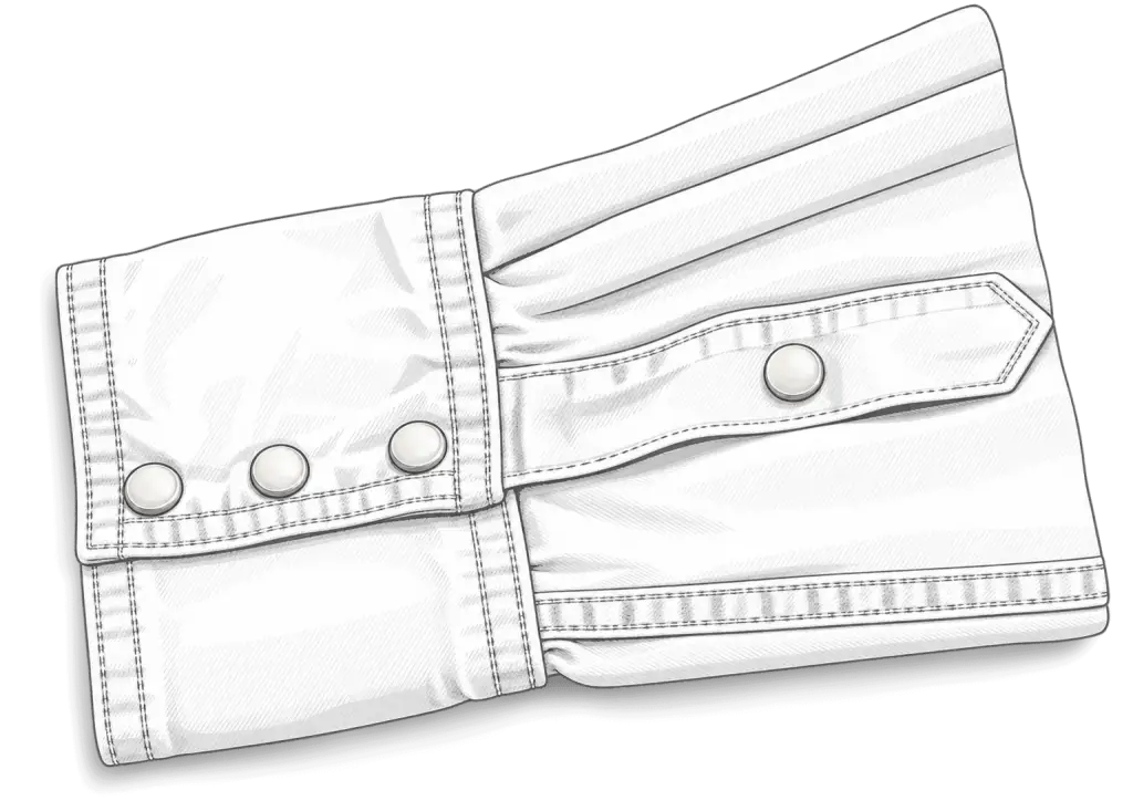 Western shirt snap button detail illustration