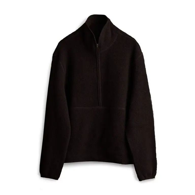 Wool boucle half-zip