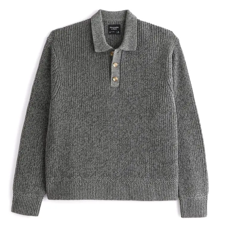 3-Button collared sweater