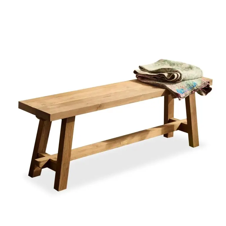 Reclaimed teak bench