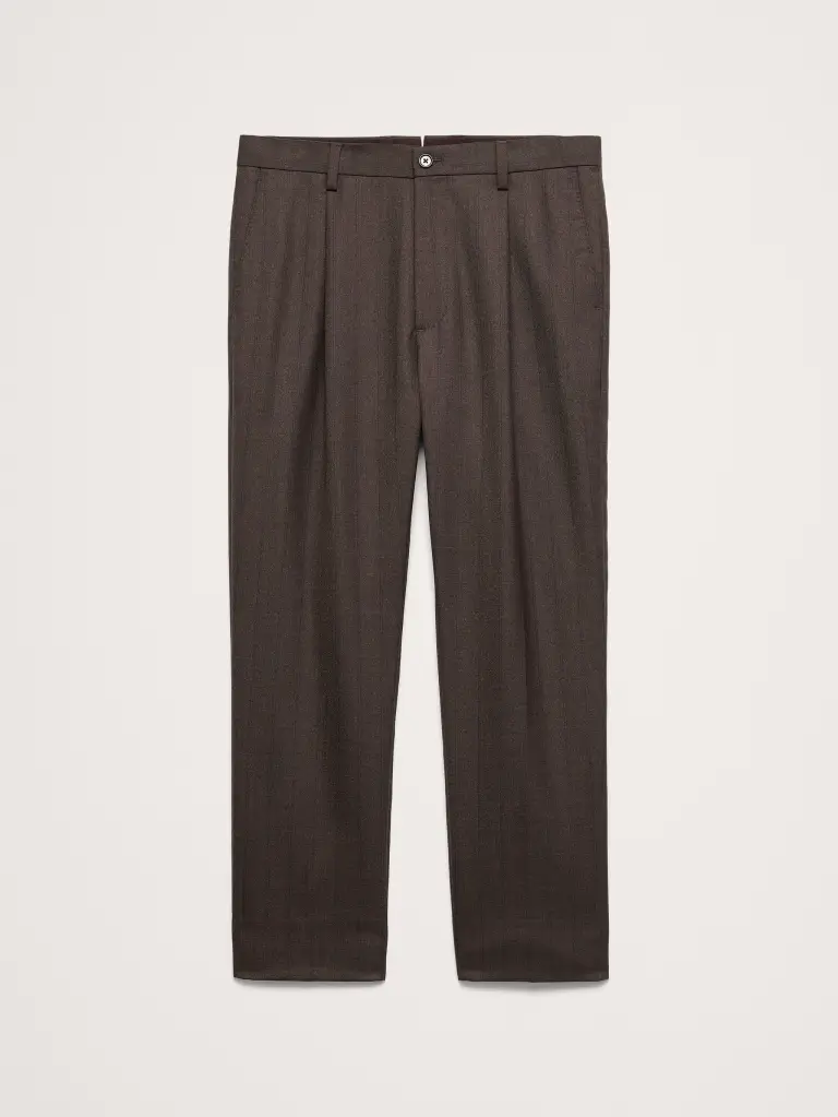 Classic tapered twill dress pant