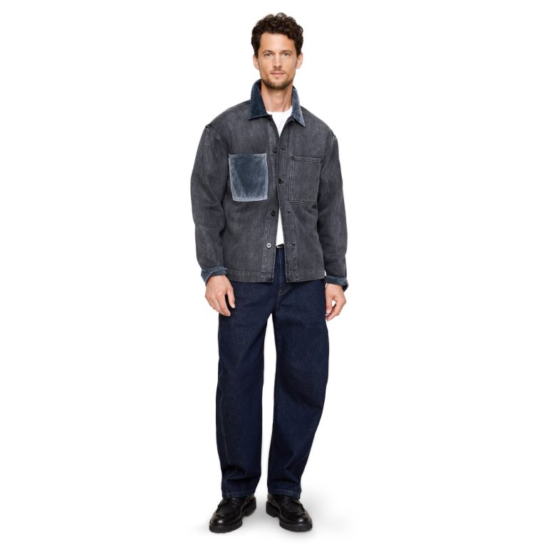 Relaxed-fit Italian denim overshirt