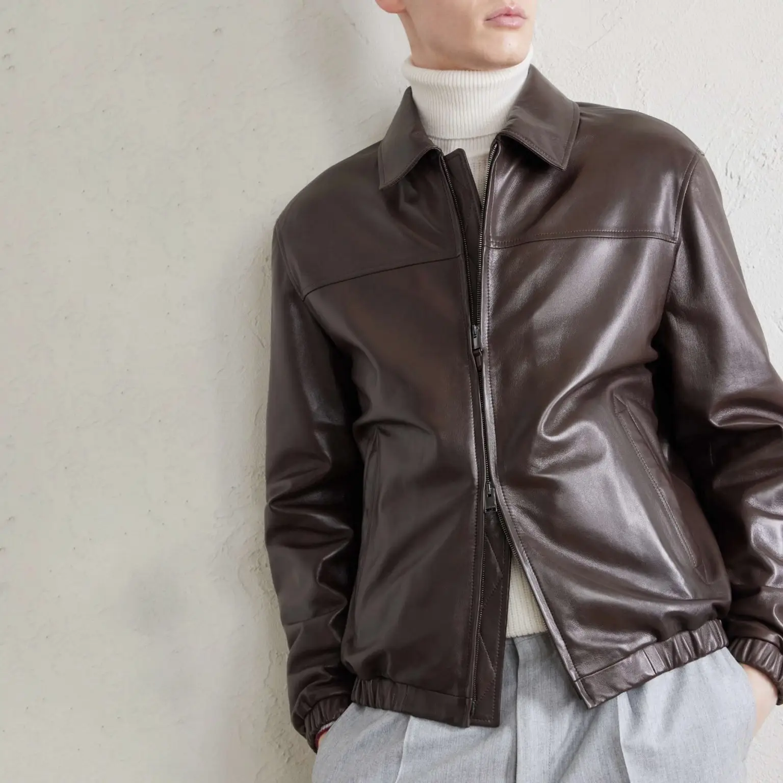 Canali leather jacket 2