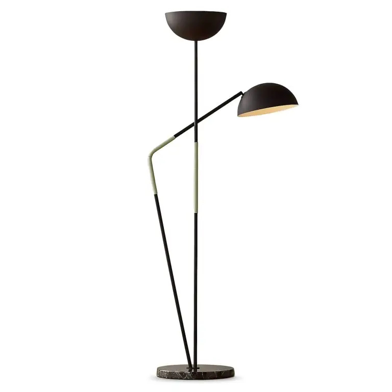 Pavo Black Marble double floor lamp