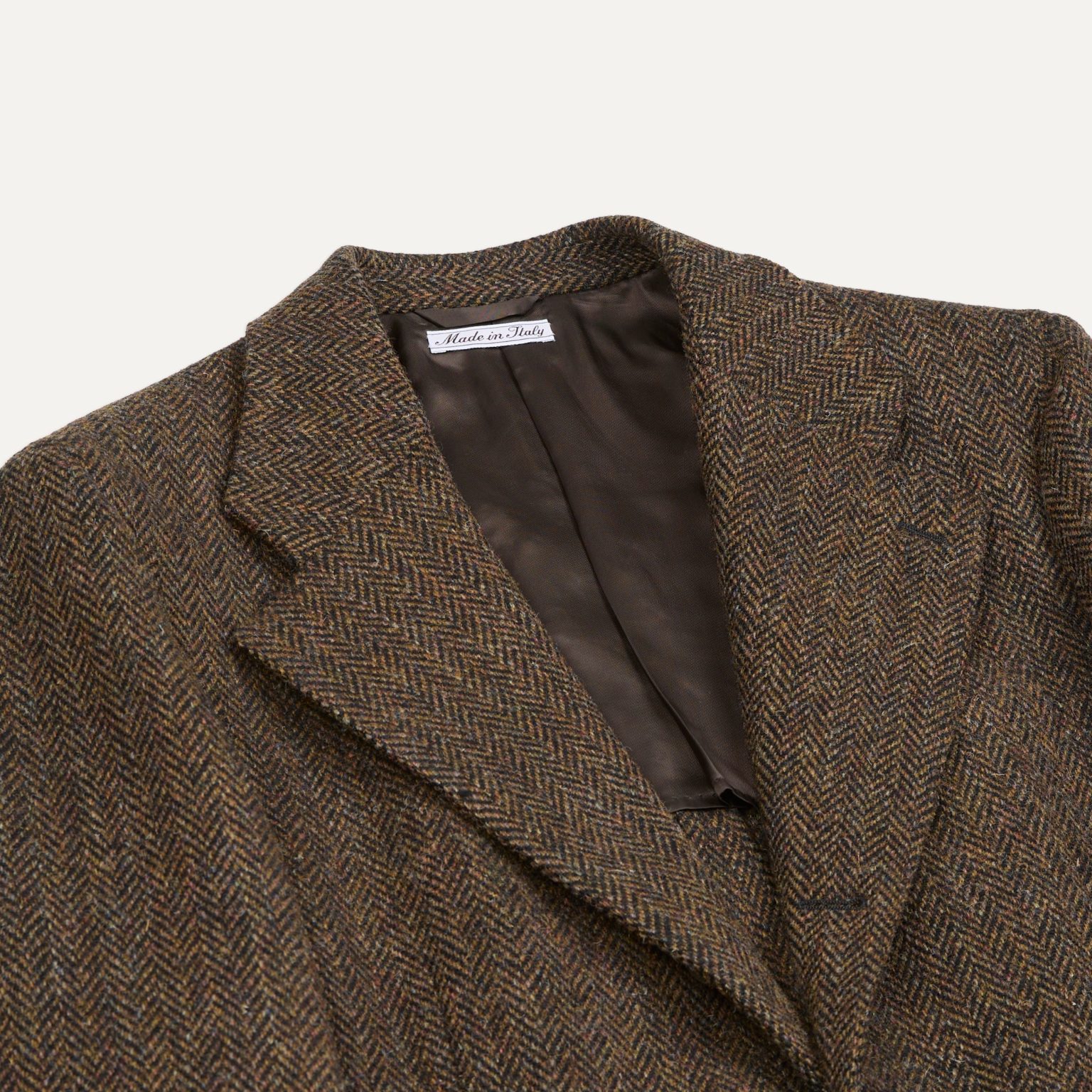 Drakes brown herringbone harris tweed blazer 1