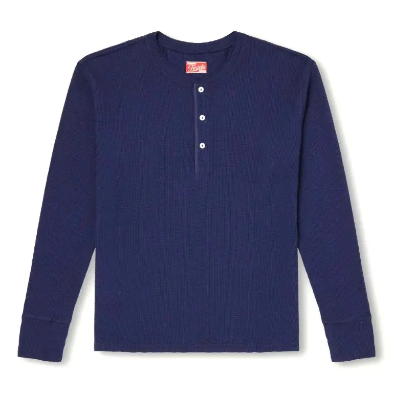 Fortela Amish waffle-knit henley