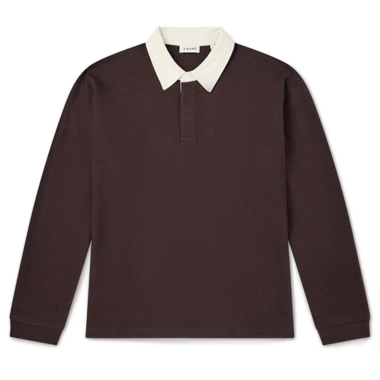 FRAME - Cotton-Jersey Polo Shirt - Men - Brown - XL