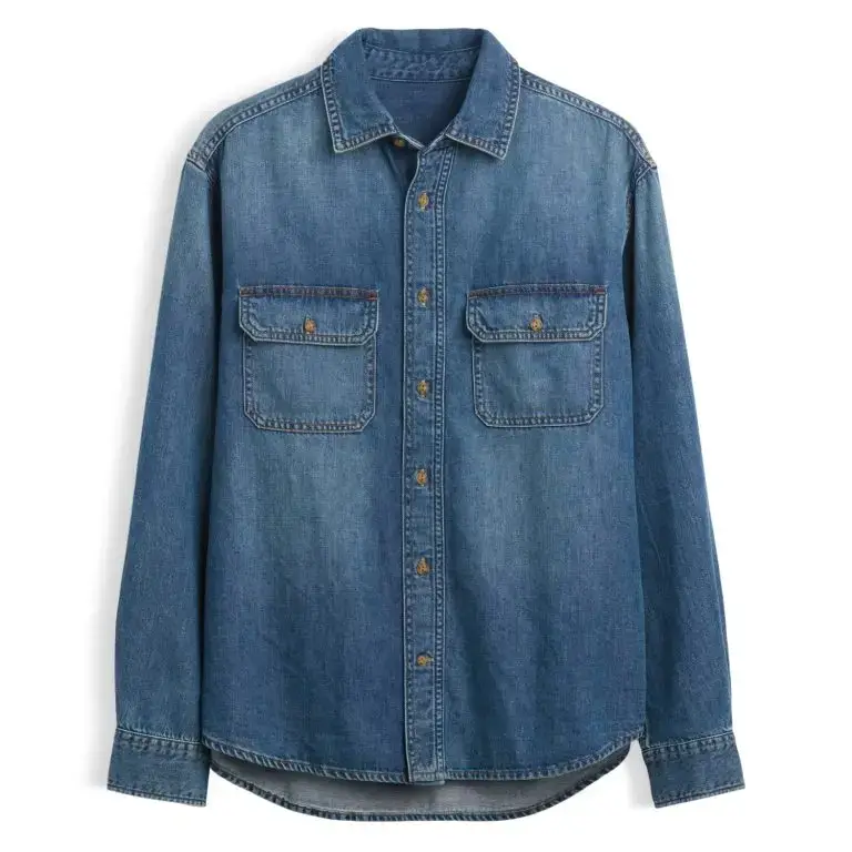 UltraSoft denim relaxed Utility shirt