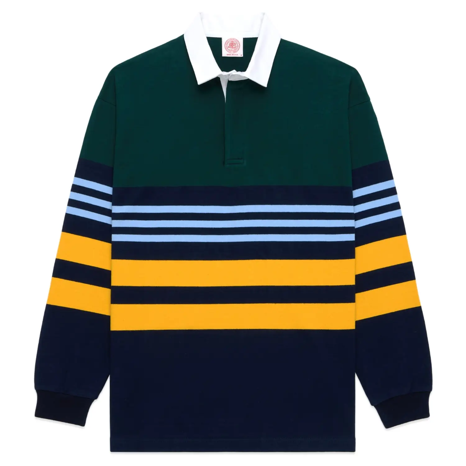 J press made in usa multi stripe cotton rugby 1