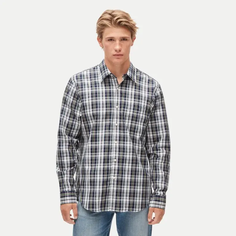 Poplin shirt with point collar