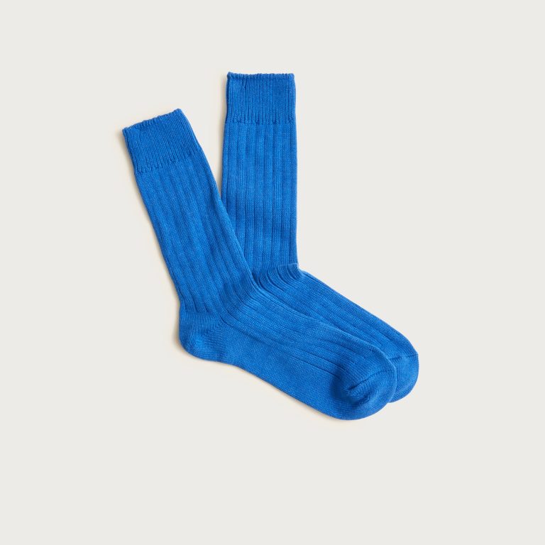Ribbed cotton-blend socks