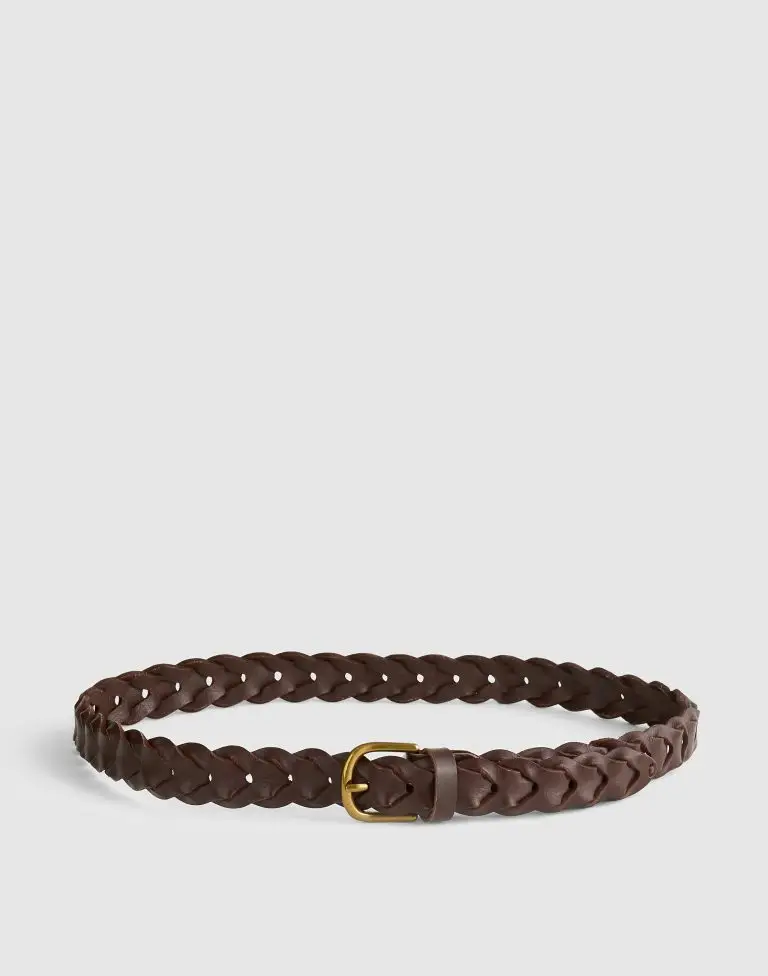 Linked leather belt